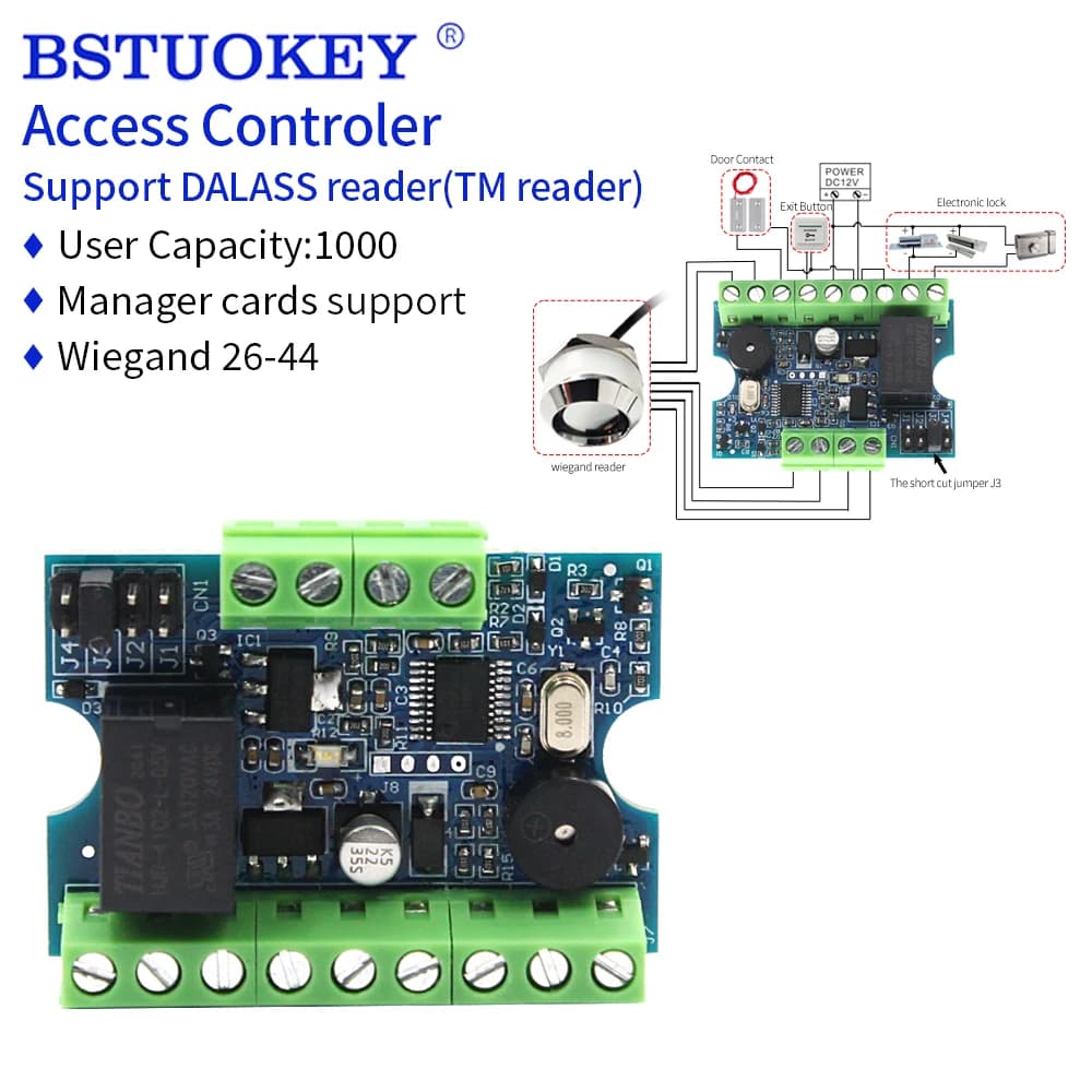 12V Access Controler with Magnetic Lock Gate Entry System Set DALLAS Touch Memory Wiegand RFID Card Reader Access Control Board