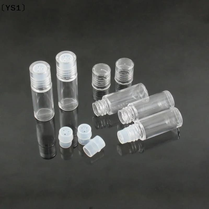 〔YS1〕5 contenitori mini trasparenti da 3 ml per polvere sfusa, in plastica, con setaccio a 3 fori, ricaricabili, per ombretto e cosmetici