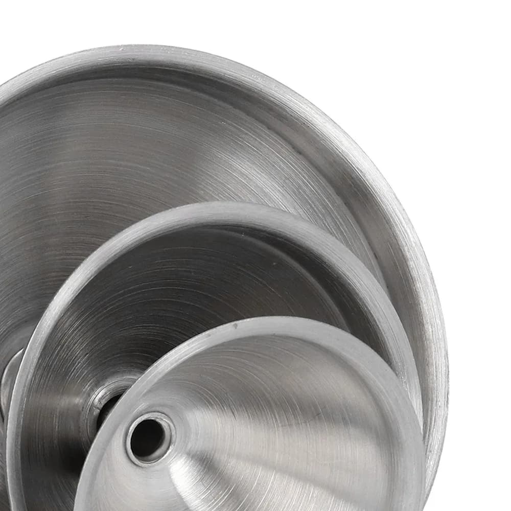 Set di 3 Imbuti da Cucina in Acciaio Inossidabile, Resistenti alle Alte Temperature, per Riempimento Bottiglie, Uso Intensivo, Colore Argento