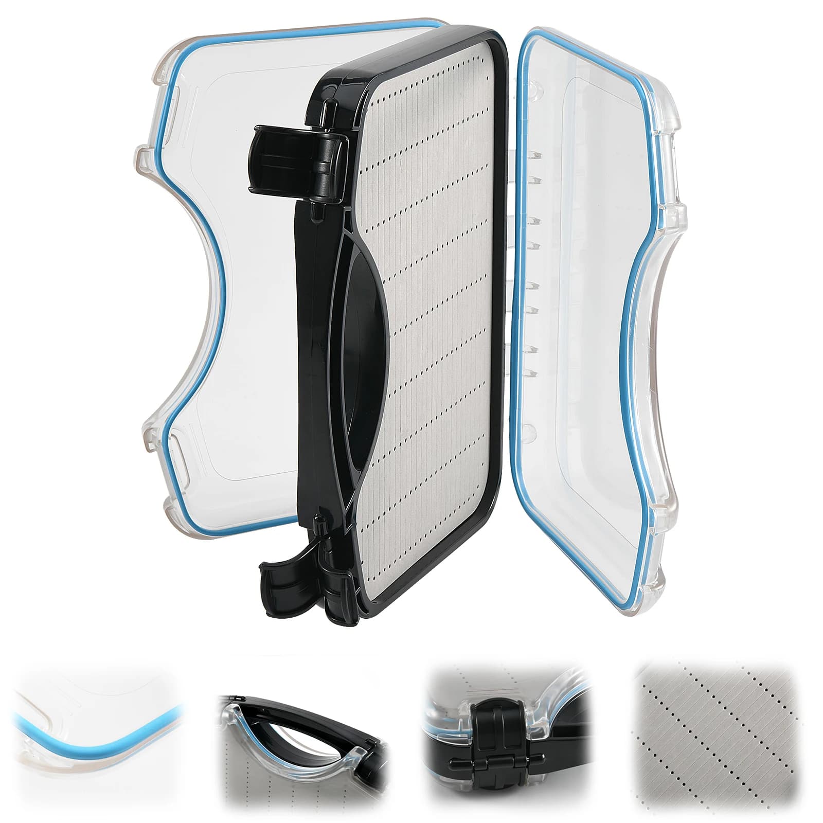 Goture waterproof fly fishing bait bait trout flies storage box double face pocket for fish line bait hook box for equipment