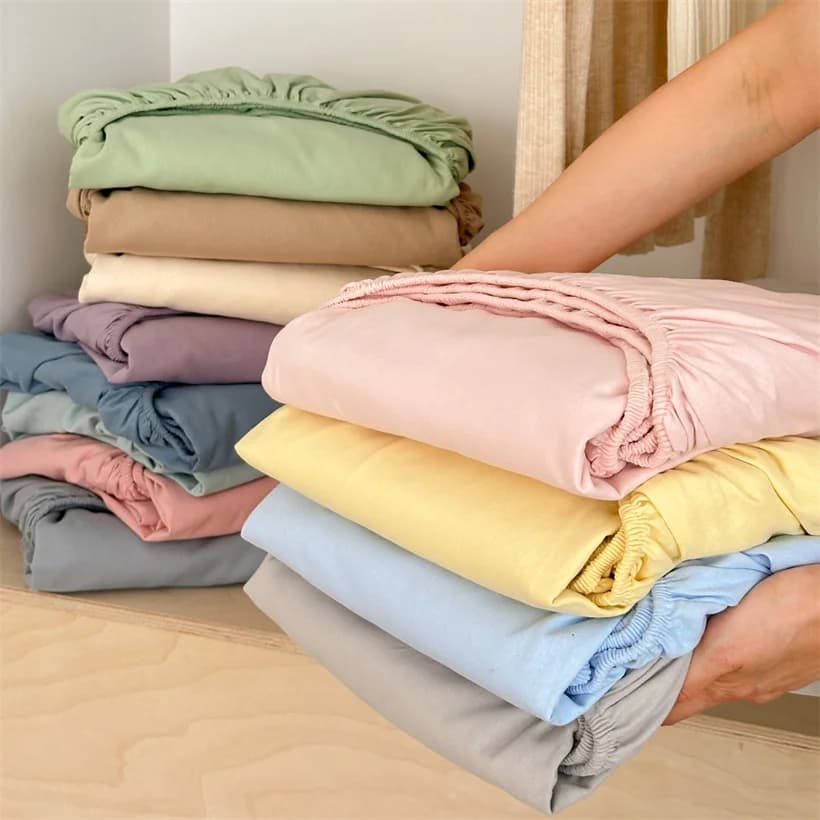 Lenzuolo con angoli in cotone 100% con fasce elastiche Coprimaterassi regolabili antiscivolo per letto singolo matrimoniale King Queen 100/160/140/200