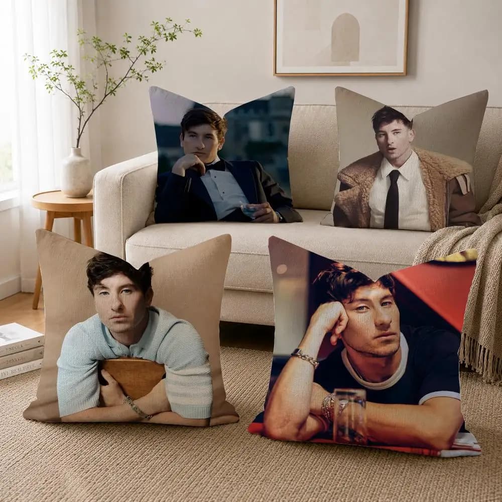 B-Barry Keoghan Fodera per cuscino in lino stampata su entrambi i lati, fodera per cuscino da divano, decorazioni per la casa nordiche