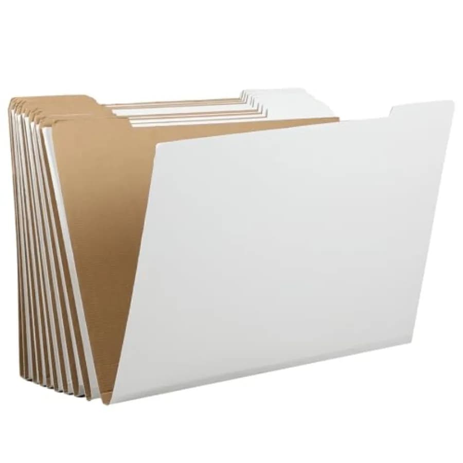 Confezione da 10 Cartelle Portadocumenti per Arte, Contengono Oggetti fino a 18" x 24", Cartelle Grandi Bianche in Cartone Ondulato per Archiviazione Verticale