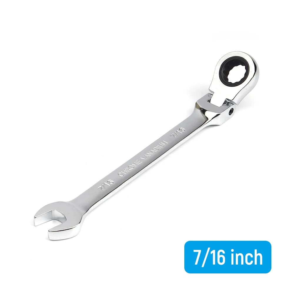 1 pz 7/16 pollici chiave a cricchetto chiave flessibile testa lucidatura a specchio strumenti manuali universali strumento di riparazione auto