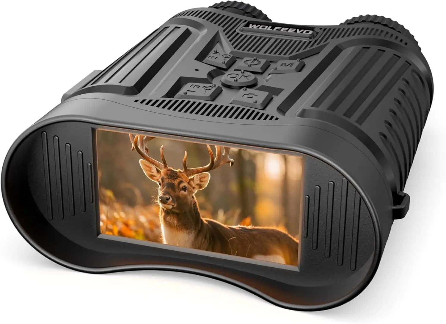 Binocolo con Visione Notturna 4K HD, Zoom 7X, Schermo da 3'' e Batteria Ricaricabile per Campeggio e Sicurezza