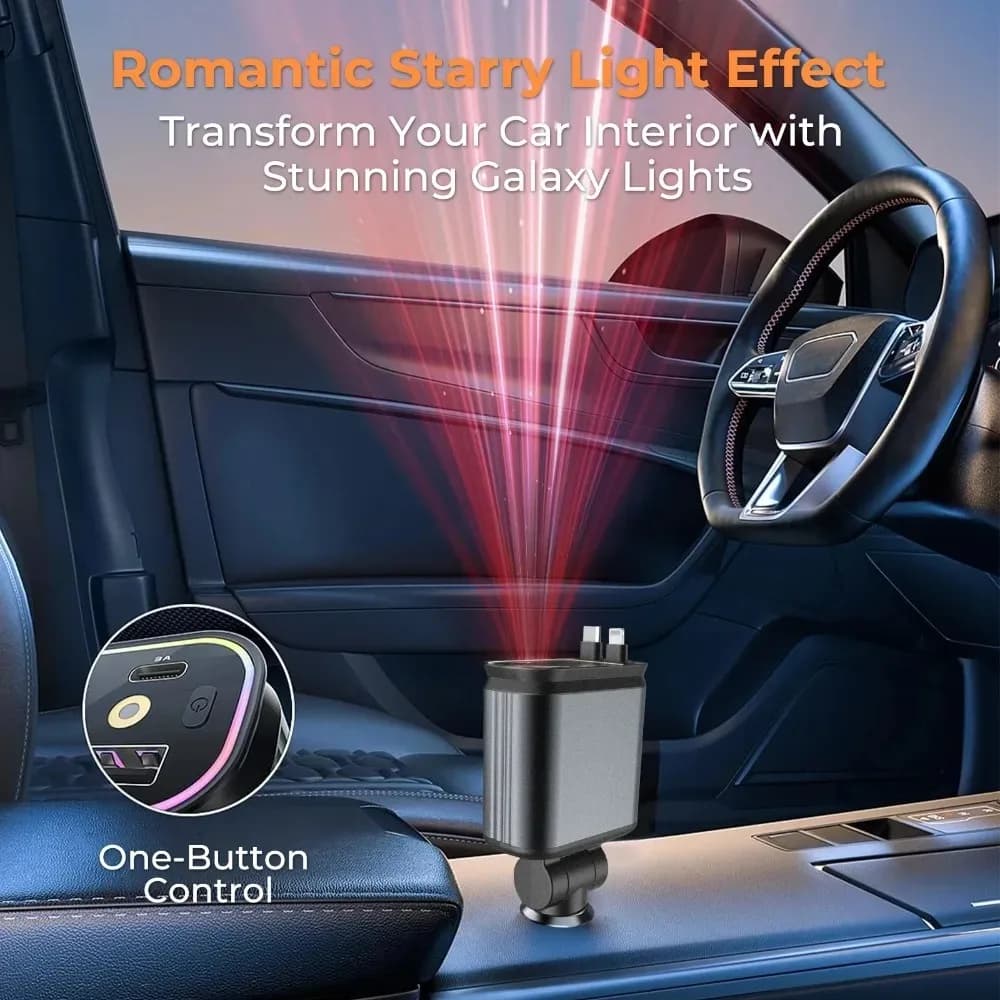 Hub USB Charger for Fast Charging Car, Universal for Tesla Model Y Juniper, 4-in-1 Retractable, Installation Compatible with Car Smoke Detectors