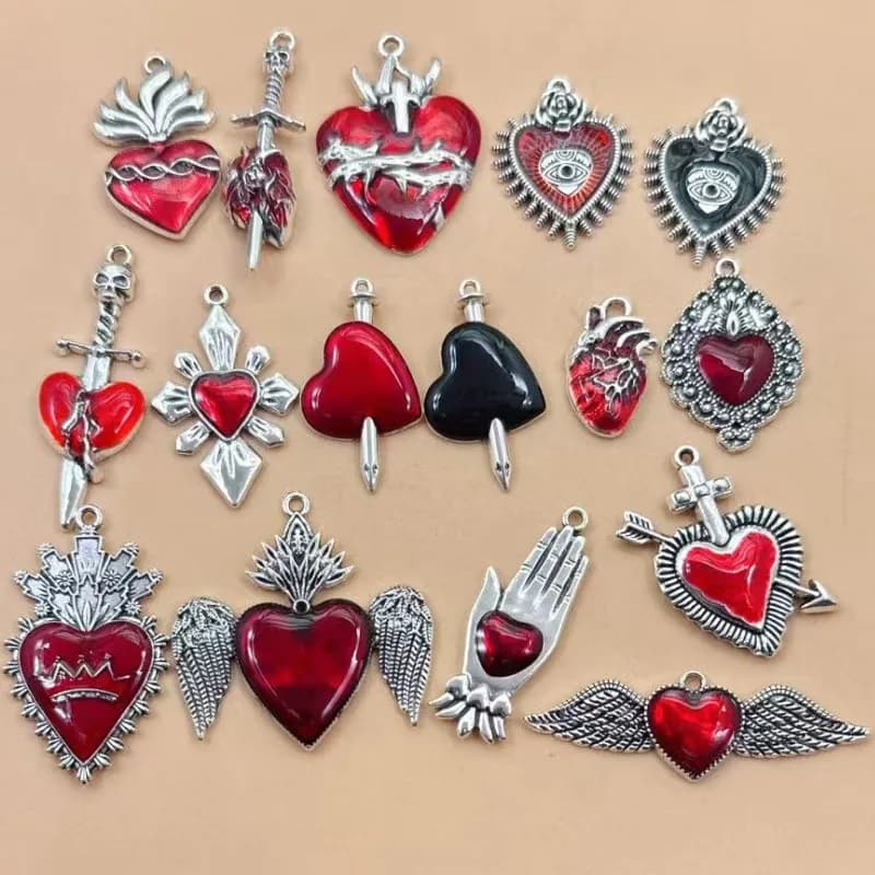 10 pezzi di ciondoli gotici color argento antico per ragazze, accessori per gioielli fai da te per collane, bracciali e orecchini di Halloween