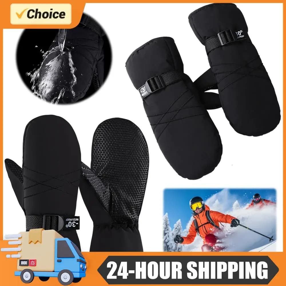 Waterproof Ski Gloves, Windproof Winter Gloves, Snowboard Thermal Gloves, Cold Climate Gloves for Men and Women