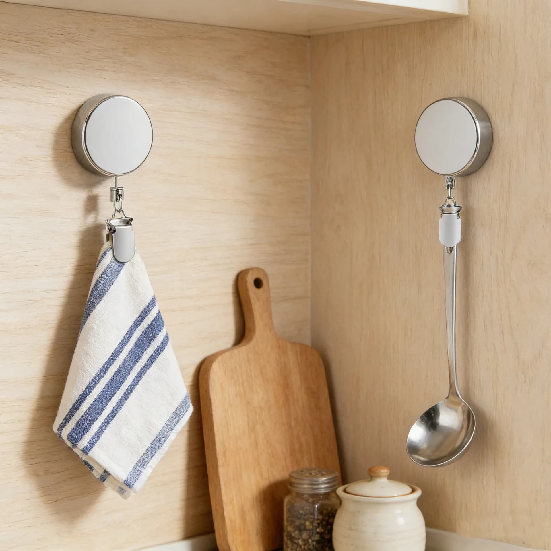 Portasciugamani Automatico Retrattile Autoadesivo da Parete, Organizzatore per Bagno e Cucina