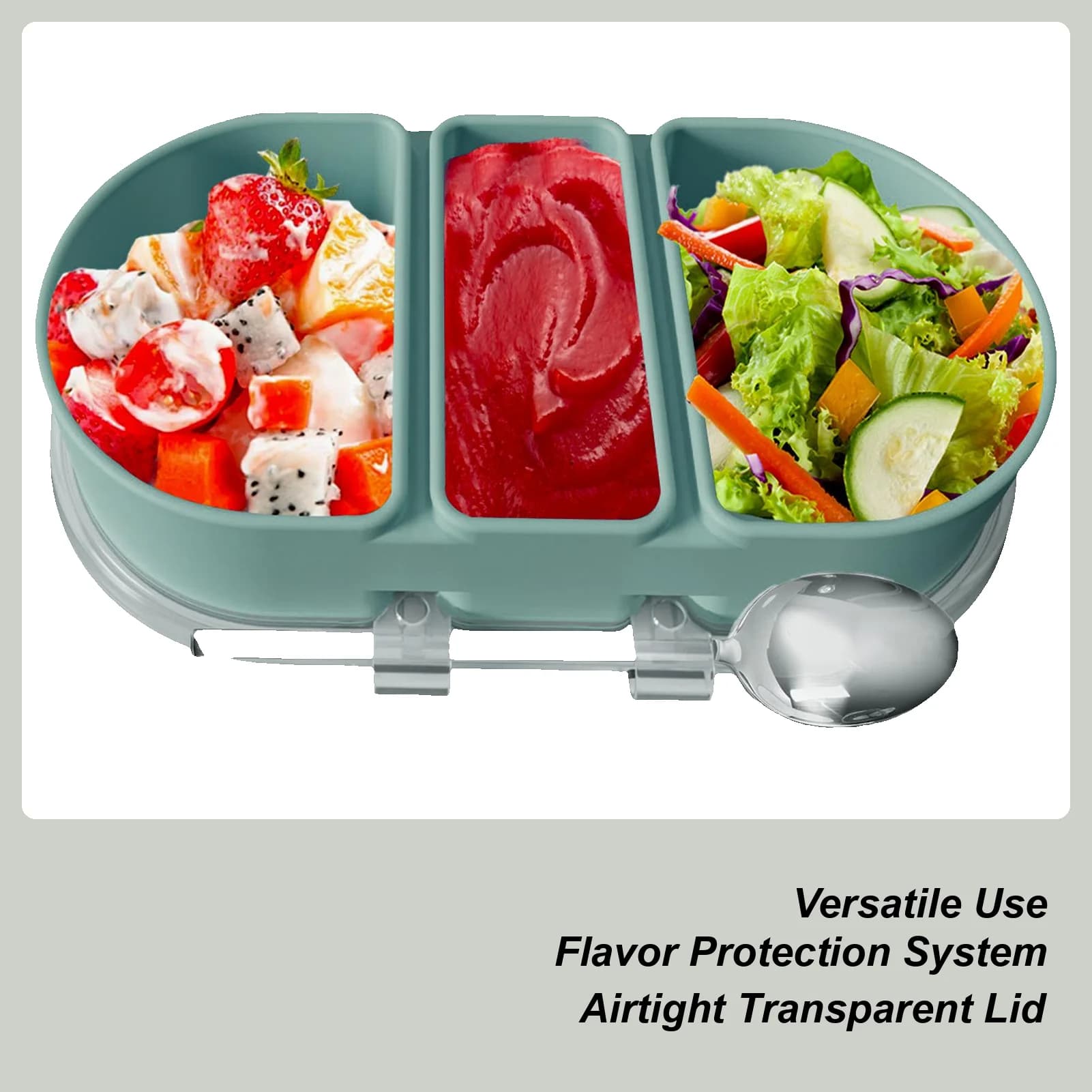 Contenitori per snack Contenitore per alimenti Contenitore ermetico per lavastoviglie Contenitori per alimenti in silicone sicuri per alimenti per salsa, insalata, frutta, noci