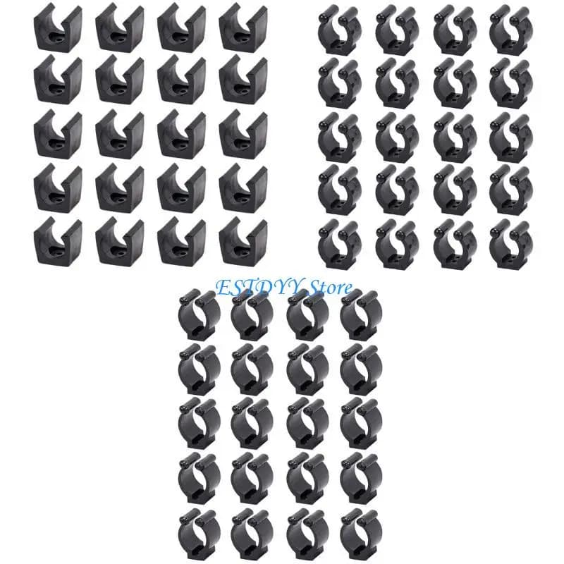 G6DE 20Pcs Pool Cue Holder Clamps Regular Fishing Rod Storage Clips Easy to Install