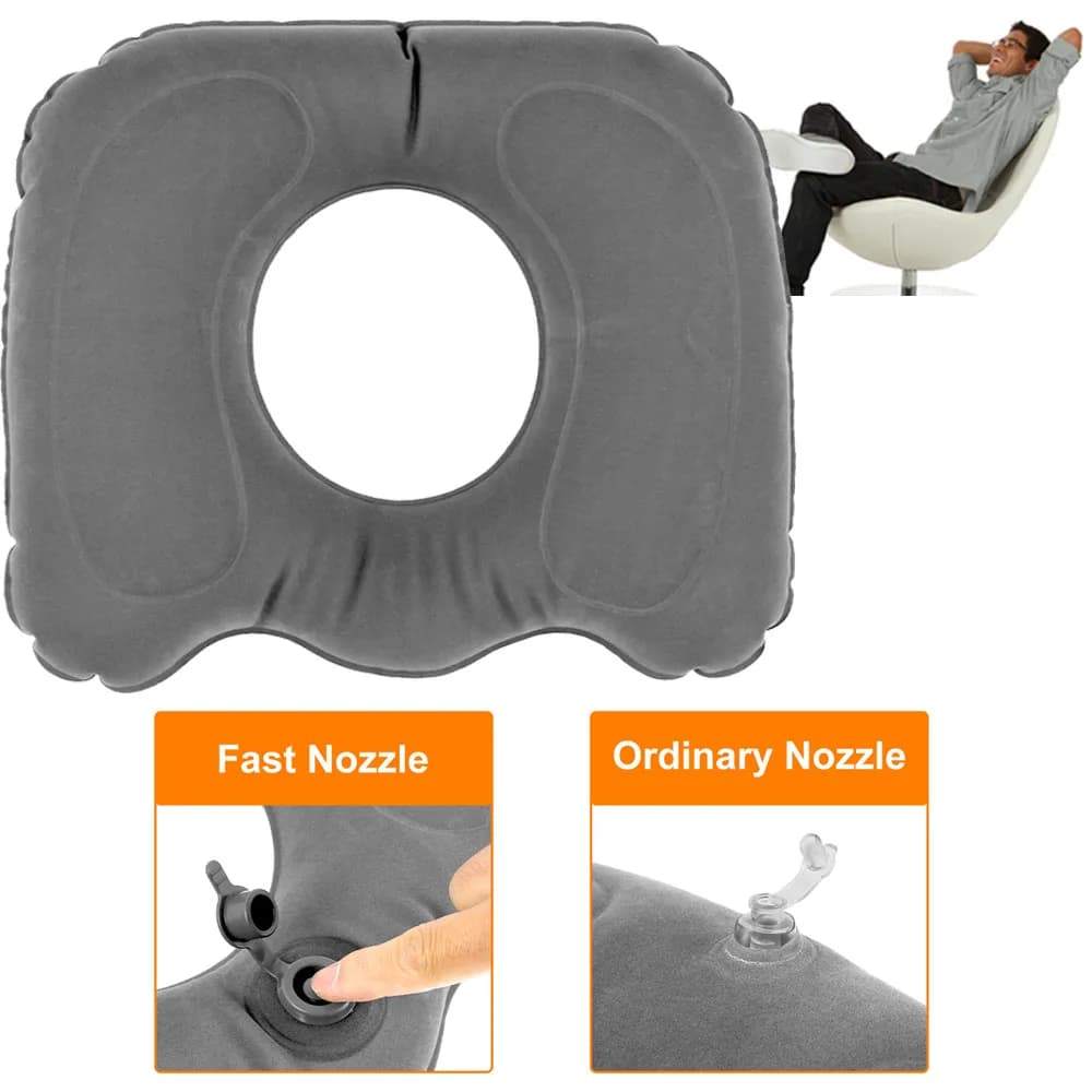 Cuscino del sedile gonfiabile a ciambella per cuscino per emorroidi Cuscino del sedile comfort per cuscino da massaggio gonfiabile leggero a tenuta stagna da viaggio in PVC