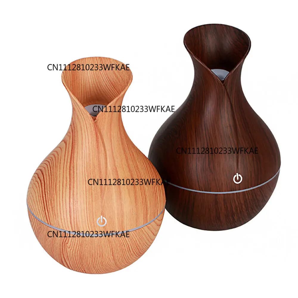 Vase USB Humidifier, Home Wood Grain Aroma Humidifier, Business Gift, Petal Aroma Diffuser