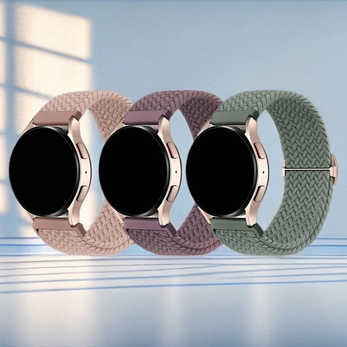 3 pezzi 18/20/22mm cinturino in nylon a sgancio rapido anello intrecciato per Samung/Huawei/Garmin Smart Watch per donna uomo braccialetti braccialetto