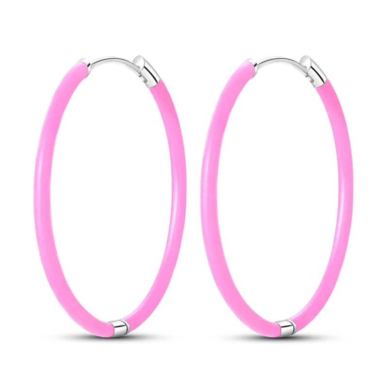 Orecchini in argento sterling 925 da donna Orecchini a cerchio grandi rosa scintillante per regali di gioielli da sposa per anniversario
