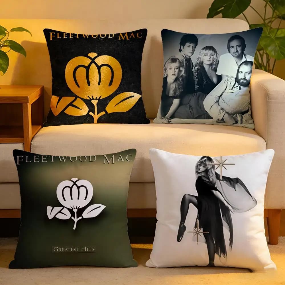 Fodera per cuscino in lino, morbida e delicata sulla pelle, decorativa per divano, decorazioni per la casa, Fleetwood Rock Band Mac, fodera per cuscino