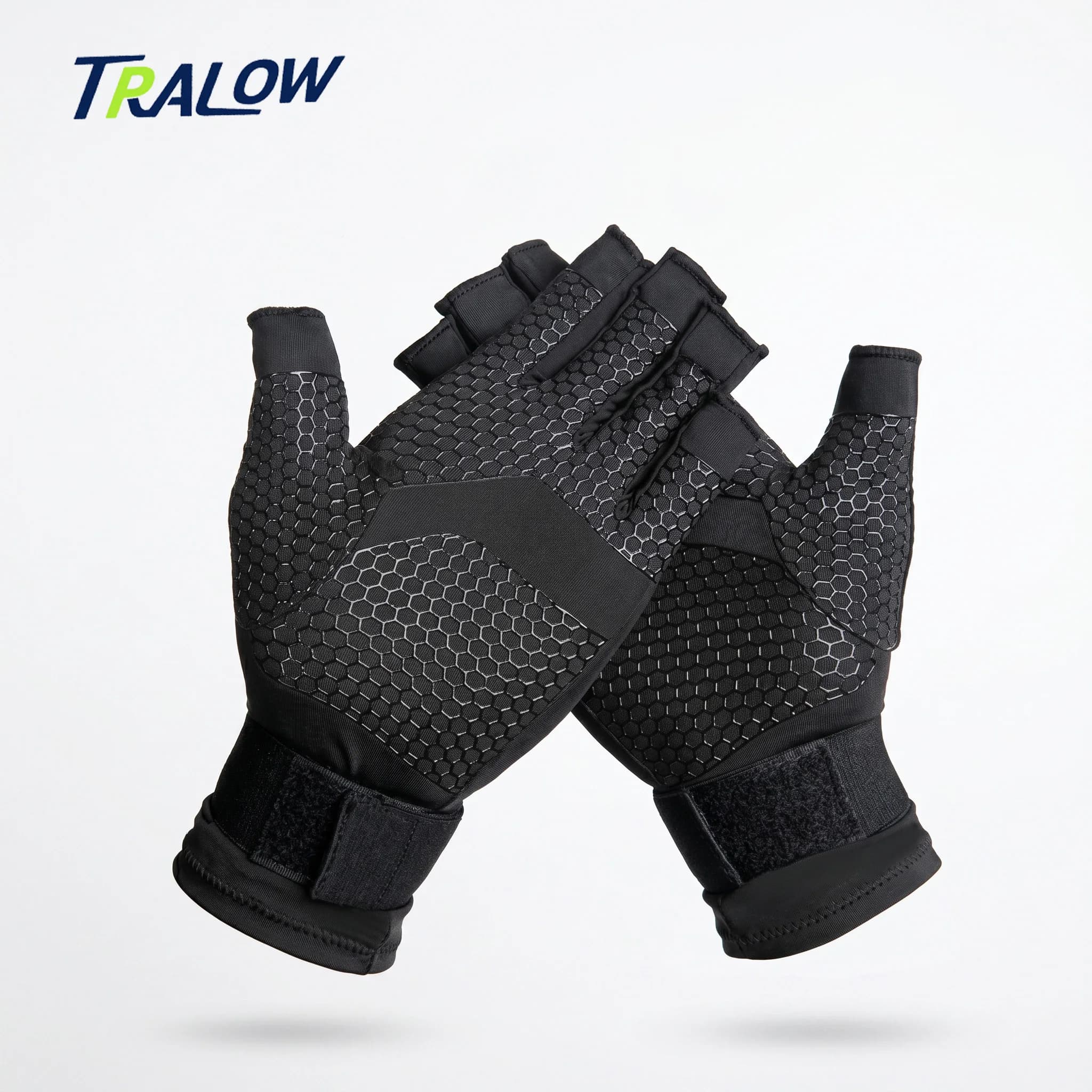TRALOW Multipurpose Half Finger Work Gloves With Wrist Support Non-slip Grip For Gym Office Kitchen Cooking And Gardening