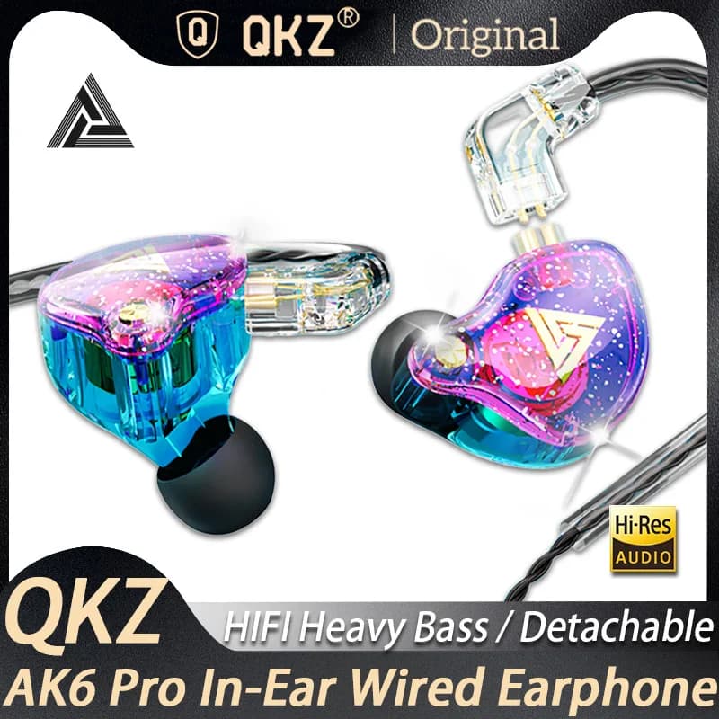 QKZ AK6 EDX Pro 1DD Earphone Copper Dual Driver inear HIFI Stereo headset Monitor Sports Earbuds With Mic Gaming Headphone ZST X