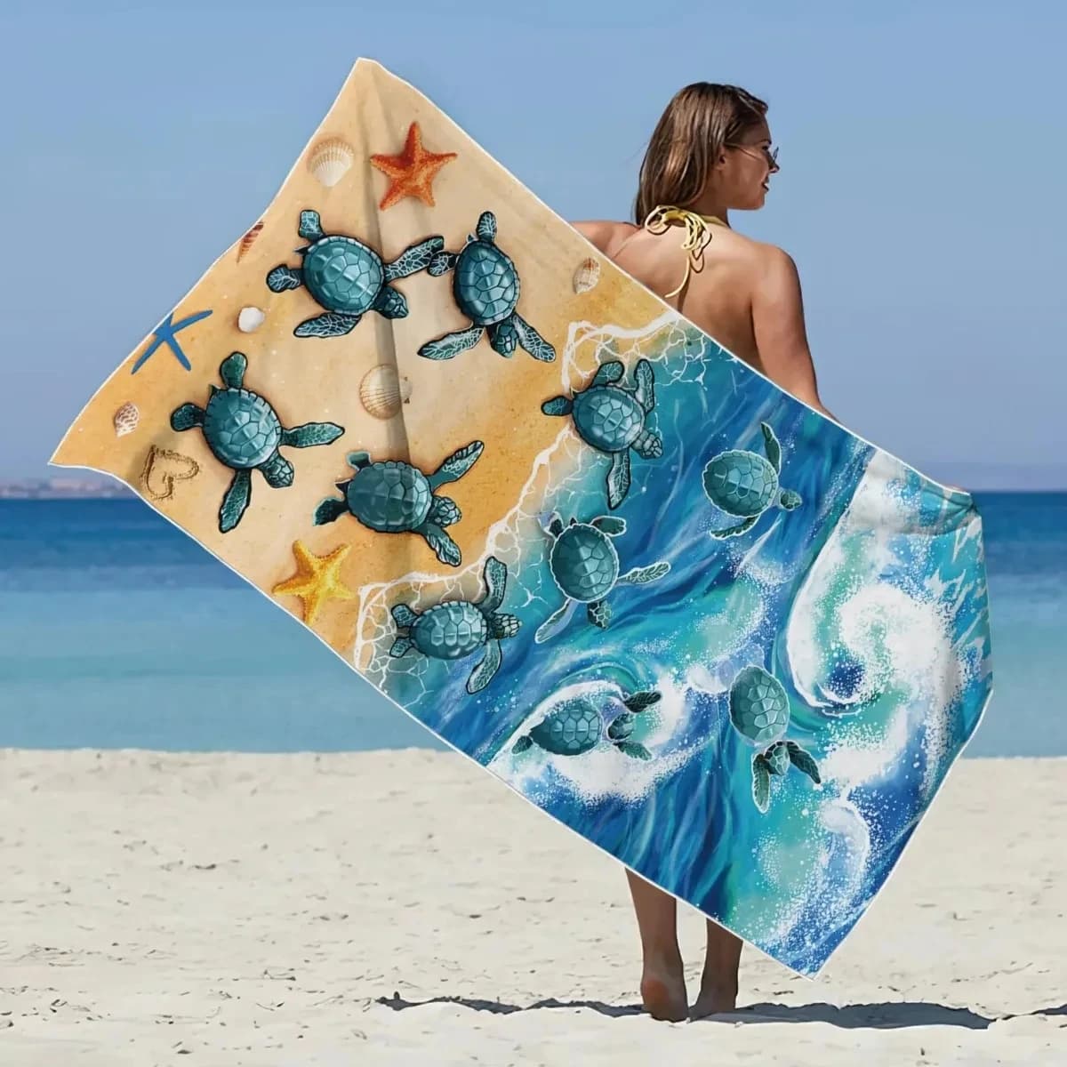 Asciugamano da spiaggia in microfibra con stampa delfino, asciugamano da piscina morbido e assorbente, asciugamano da nuoto resistente alla sabbia, accessori da spiaggia, forniture da viaggio