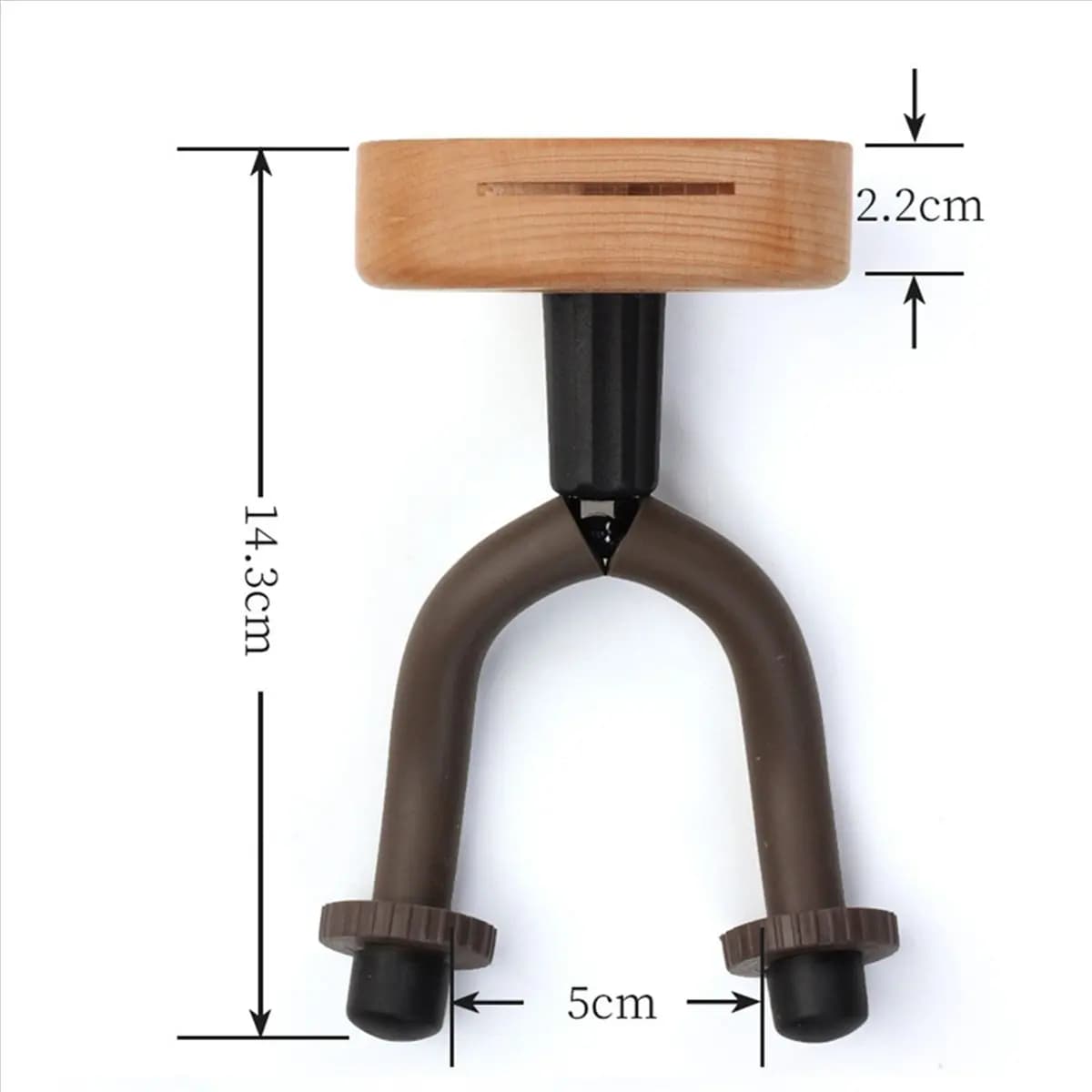 TUREBG 2X Gancio appendi chitarra da parete con base in legno, supporto per manico di chitarra acustica ed elettrica, banjo, basso, con slot per plettri, A