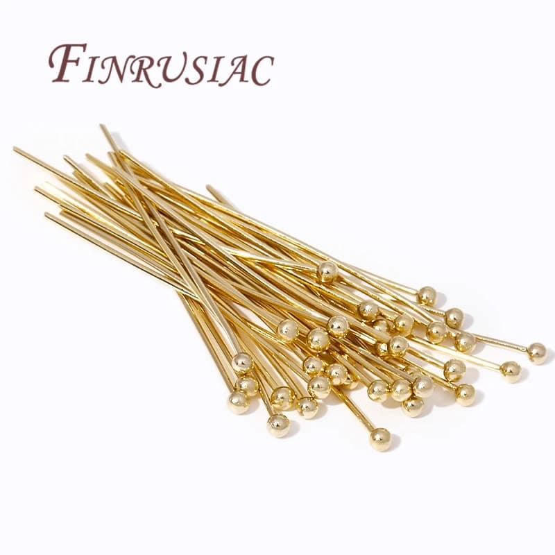 50 Pz/Lot Jewellery Spills 14K Royal Gold Plated 18mm 20mm 26mm 30mm 35mm Spills With Ball Accessories FAI Bracelet