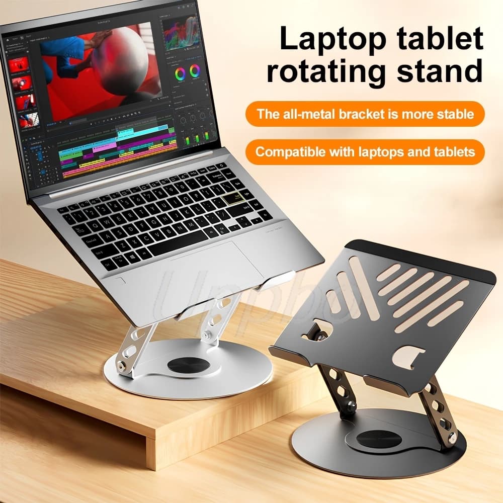 360° Rotatable Aluminum Alloy Foldable Desktop Stand Adjustable Mount For 10-17 Inch Laptop Tablet For iPad Samsung Xiaomi