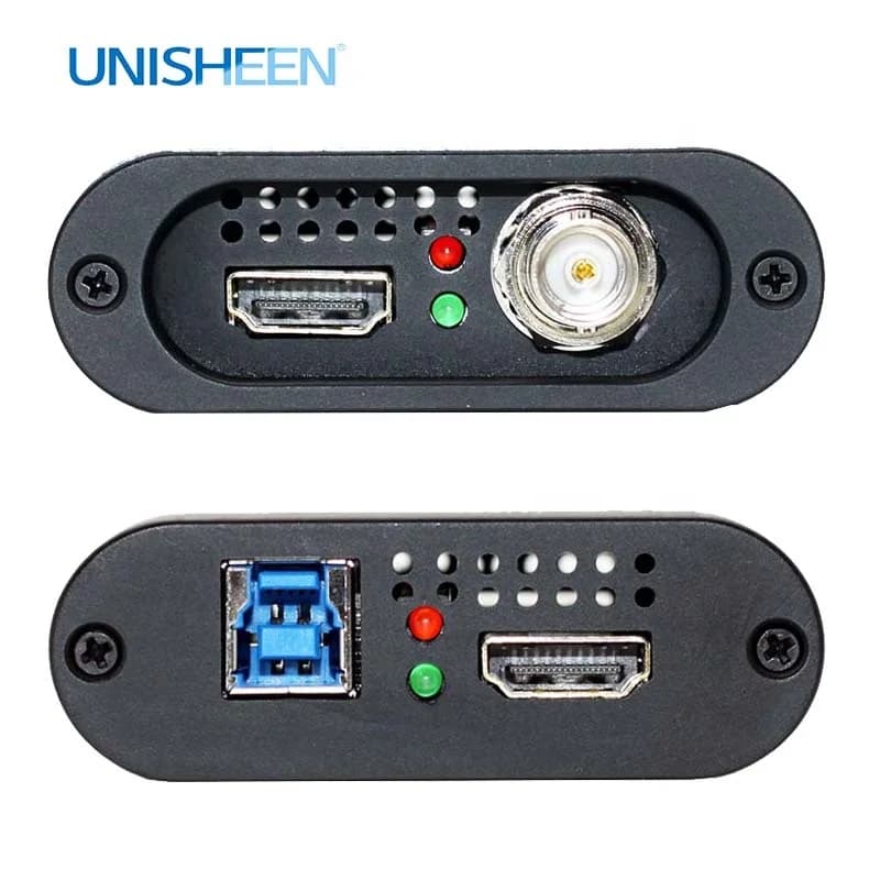 Unisheen UC3300H Dispositivo di Acquisizione Video per Streaming di Giochi e Trasmissioni in Diretta, 1080P OBS VMix Wirecast USB3.0 60FPS Dual SDI HDMI