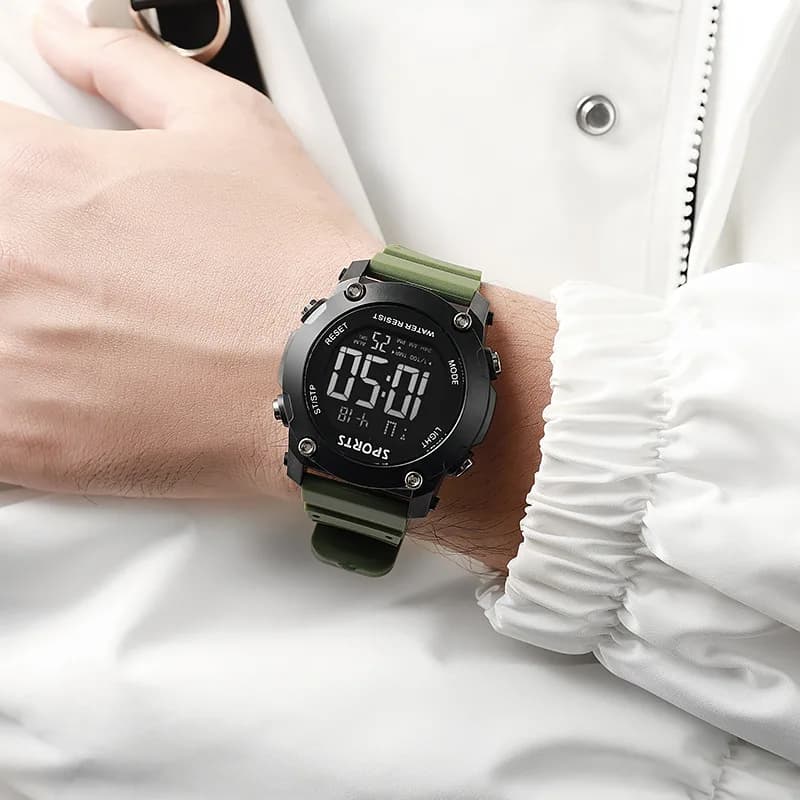 MAYZHISU Fashionable sports watches Men Women's Watch Digital Clock Waterproof Luminous Alarm Clock Kids Electronic Wrist Watch