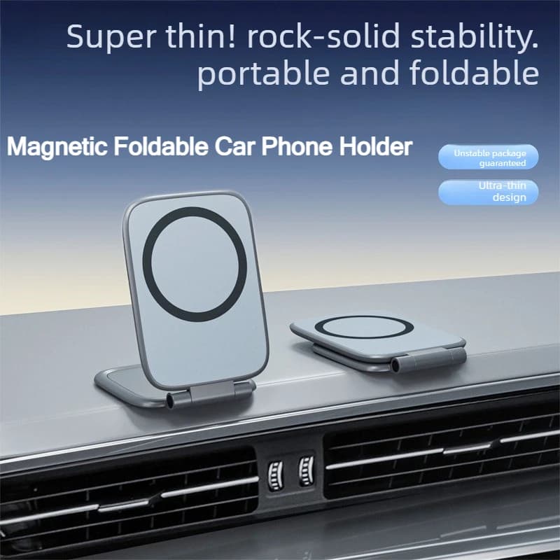 New ultra-thin folding magnetic support for car navigator, compatible with Magsafe, mobile desk support, mini portable support.
