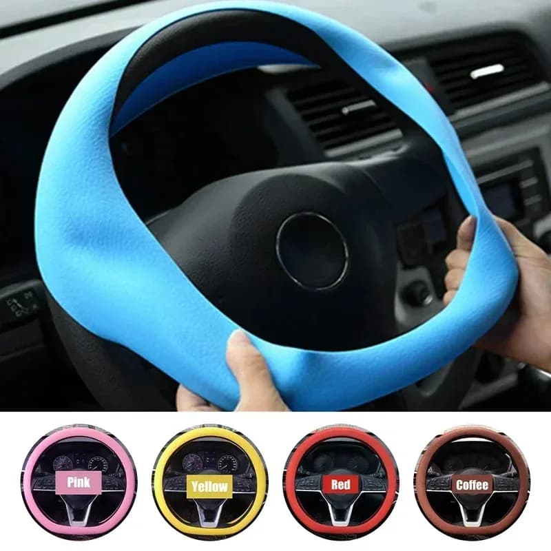 Coprivolante universale in silicone per auto Texture del pneumatico Volante morbido Accessori per automobili