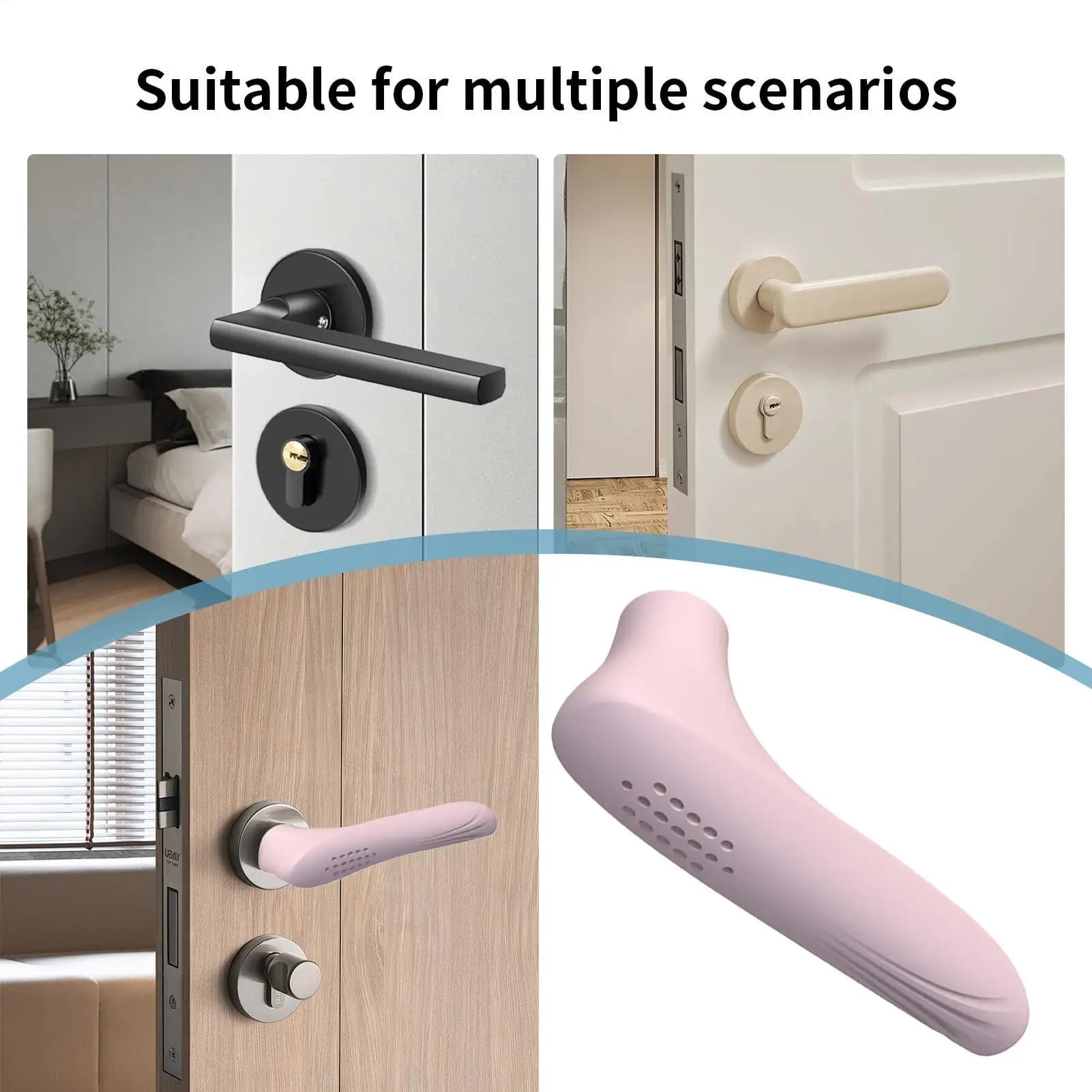 Copri Maniglia Portatile in Silicone Antiscivolo Antistatico, Guaina Silenziosa Anti-Collisione per Maniglie di Porte, per Casa e Cucina