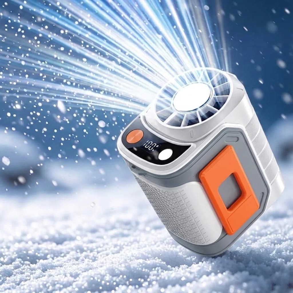 Nuovo Ventilatore Portatile da Cintura con Ricarica USB, Lunga Durata della Batteria e Design con Morsetto per Uso Esterno e Costruzioni, Ideale per l'Estate