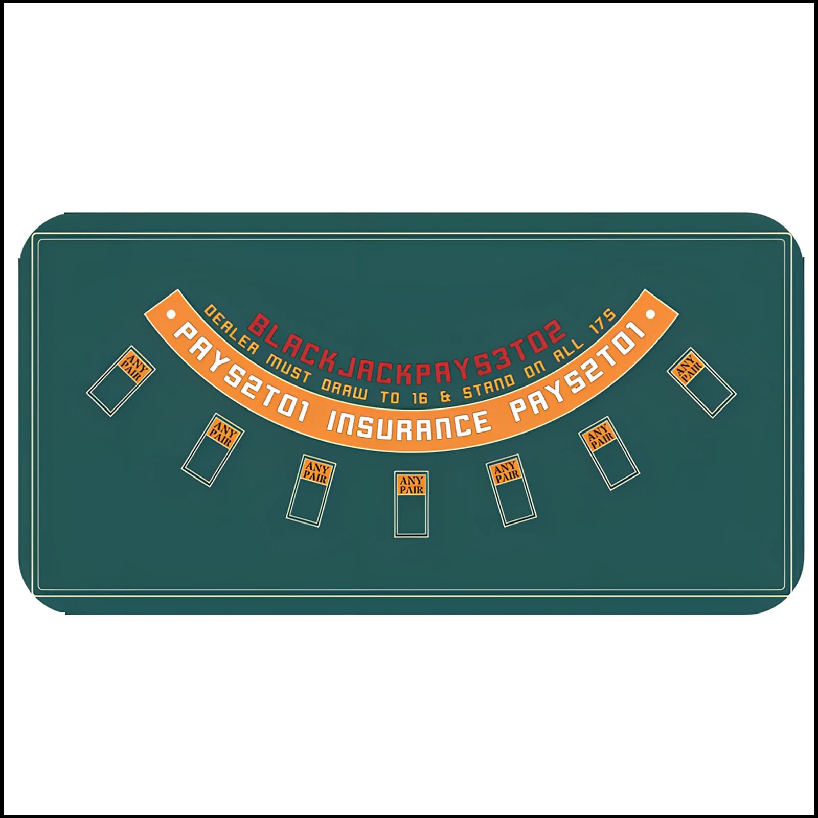 120x60 cm/180x90 cm blackjack poker tappetino da tavolo giochi da tavolo tappetino in gomma per feste accessori per l'intrattenimento