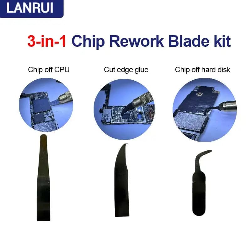 LANRUI Lama di Riparazione CPU 3in1 Set per Computer Riparazione Del Telefono Mobile CPU Disco Rigido IC Chip Smontaggio Bordo Colla Lama di Taglio Strumento