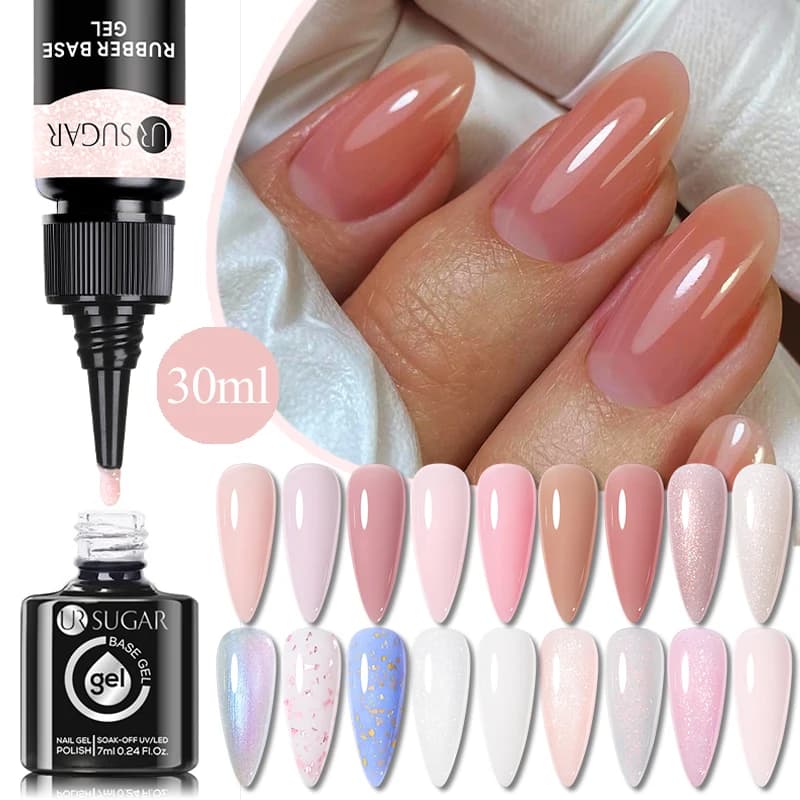 UR SUGAR 30ml Base in gomma Gel Ricarica Fornitore Paillettes Gel Vernice Glitter Gel UV semipermanente Professione Gel ibrido
