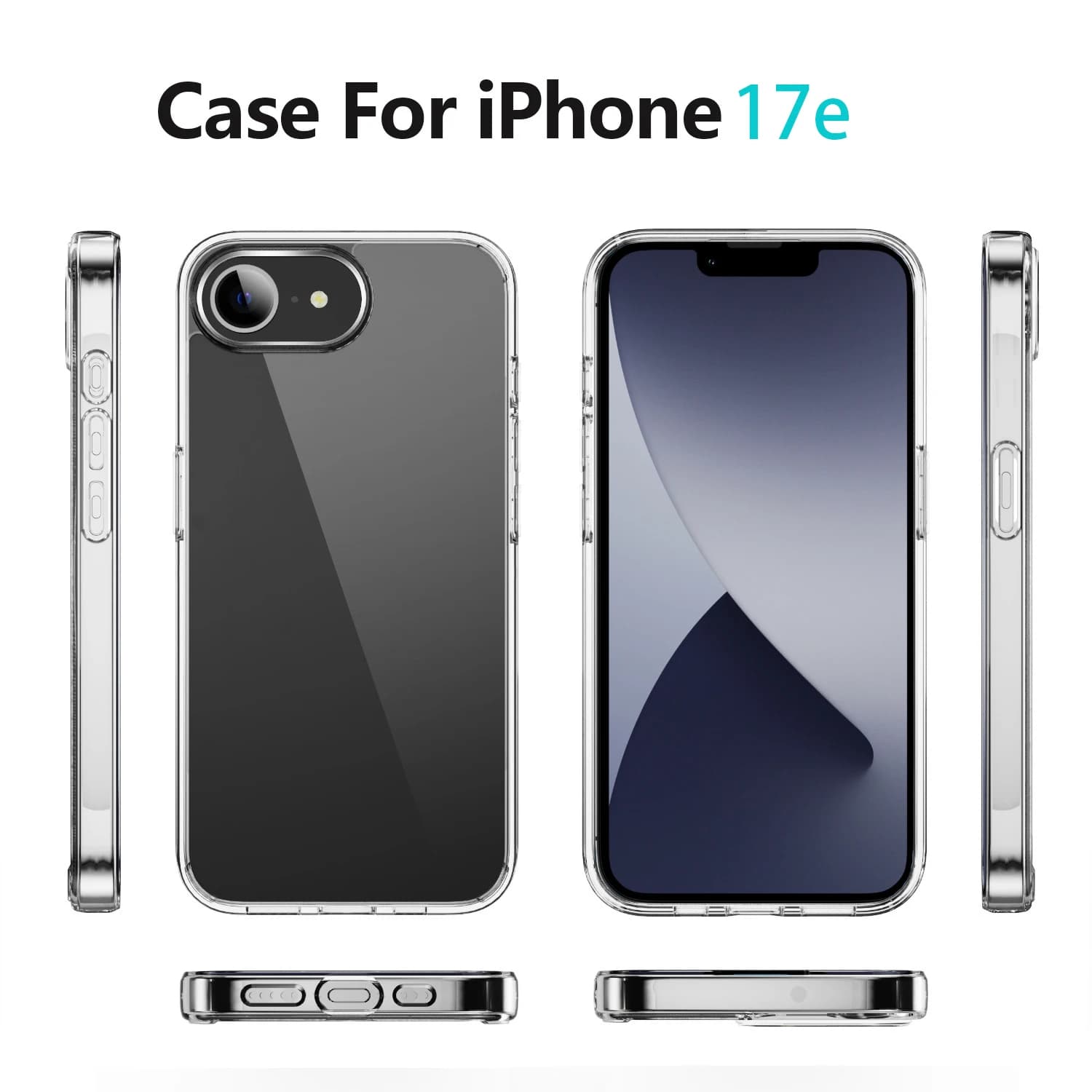 Cover Trasparente Perfect Fit per iPhone 17e, Custodia Protettiva Trasparente per Apple iPhone 17e, Cover Fundas per iPhone 17e 2026 5G