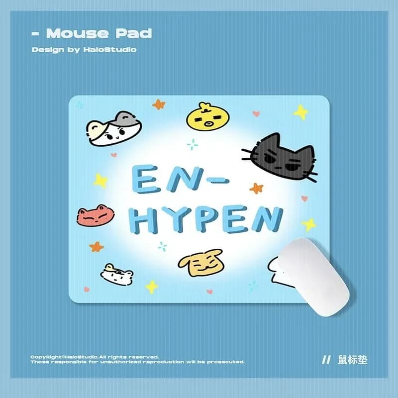 ENHYPENS Graffiti Cartoon Merchandise Mouse Pad Large Desk Mat for Office Writing Creative Gaming Keyboard Pad for Students Dail