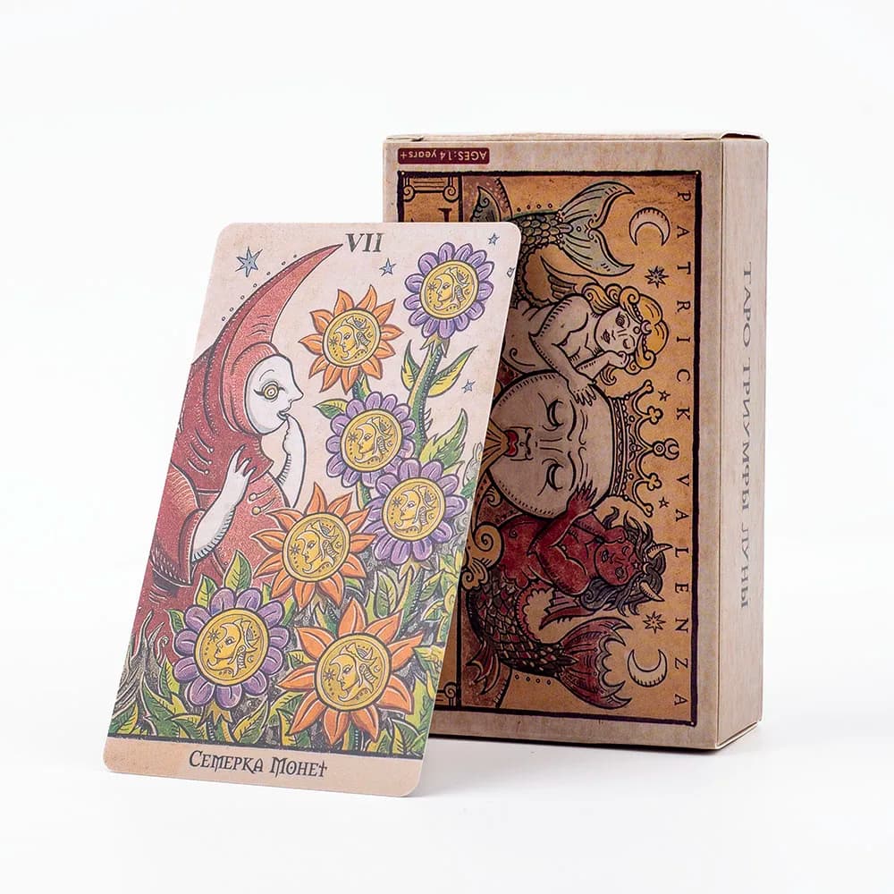 Carte dei tarocchi Trionfi Della Luna Visioni russe 81 pezzi Divinazione Fate Deck Gioco da tavolo di carte per la festa in famiglia 10.3 * 6 cm