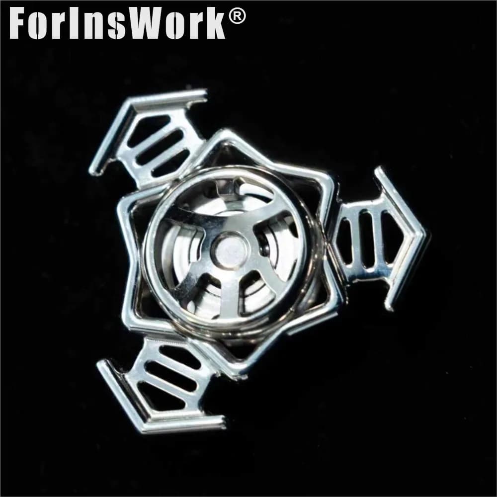 Spinner Fidget Top Fidget Spinning Speed Attack Feel a 3 strati in acciaio inossidabile lucido QEDC