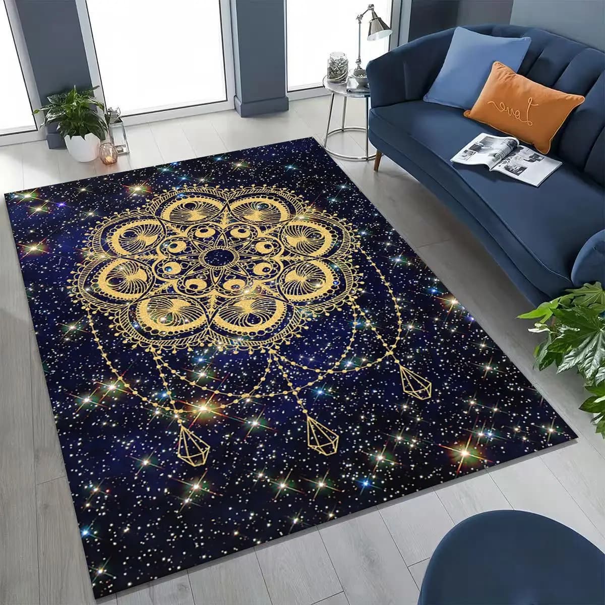 2026 Arcobaleno Mandala Fiore Chakra Yoga Bohemia Art Tappeto per camera da letto Soggiorno Divano Decorazione zerbino per la casa, Tappetino antiscivolo per bambini