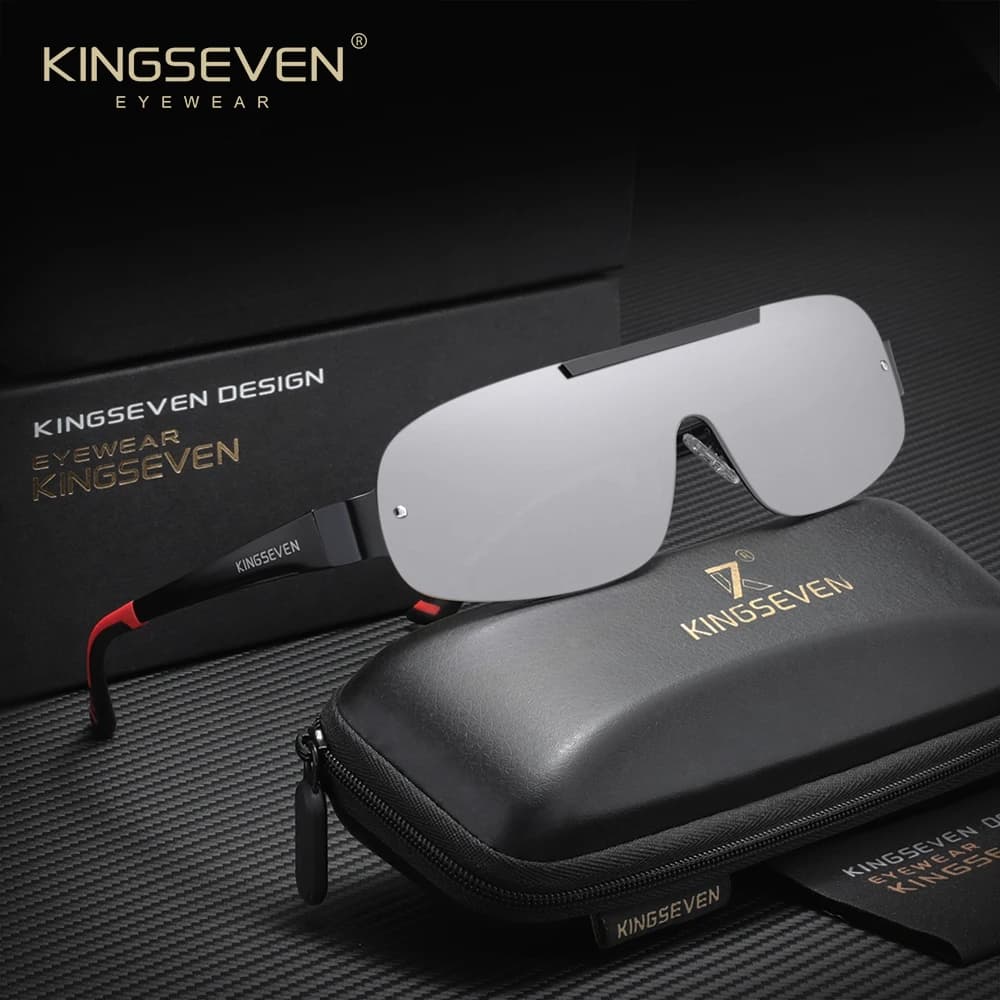 KINGSEVEN Fashion Polarized Sunglasses UV400 Men's Glasses Pilot Glasses Driving Protective Glasses Outdoor Glasses With Large Frame Single Piece