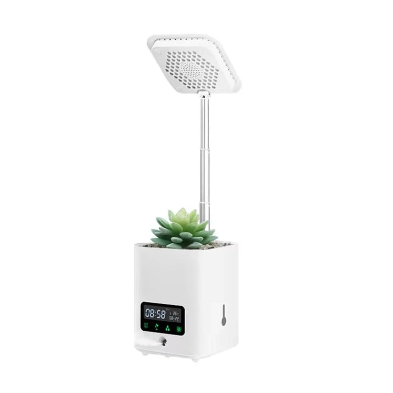 Smart Mini Garden Indoor Grow Light Vaso da fiori regolabile in altezza con sveglia purificatore d'aria umidificatore