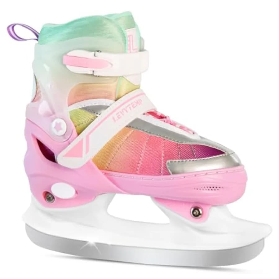 Pattini da Ghiaccio Regolabili per Bambini e Bambine, da 3 a 12 Anni, Rosa, Viola, Nero, Blu, Scarpe da Pattinaggio Calde per Esterni e Pista