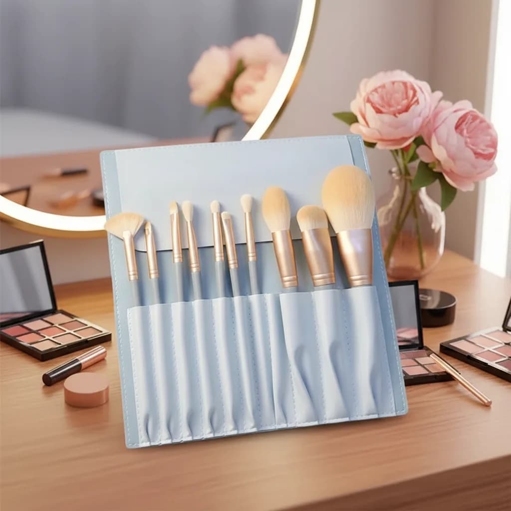 Bluebridge Set of 10 pieces Set of makeup brushes Modeling powder brush for soft portable wool for makeup applications