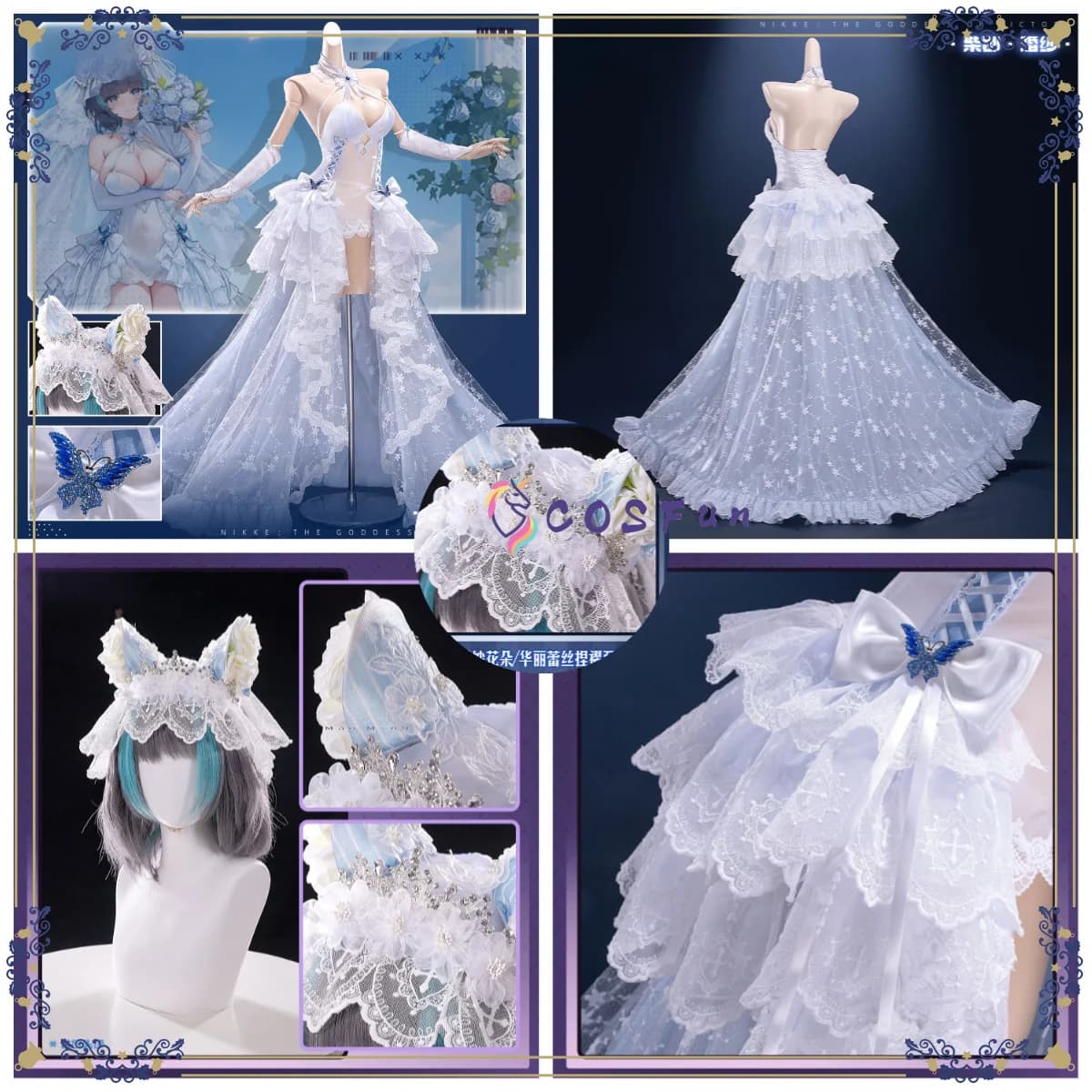 Game Azur Lane Cheshire Cosplay Costume Role Play Women Oath Wedding Halloween Party Dress Suit Full Set COSFun