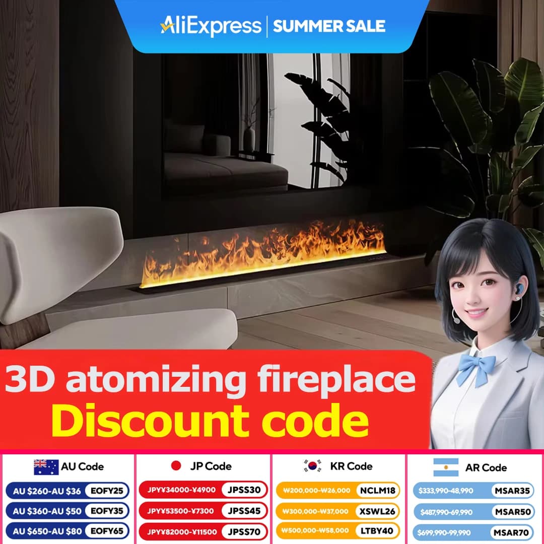Camino intelligente a vapore acqueo, effetto fiamma 3D, controllo tramite app Tuya, umidificatore integrato, camino moderno per la decorazione della casa, a risparmio energetico, senza fumo e inodore, suono simulato de