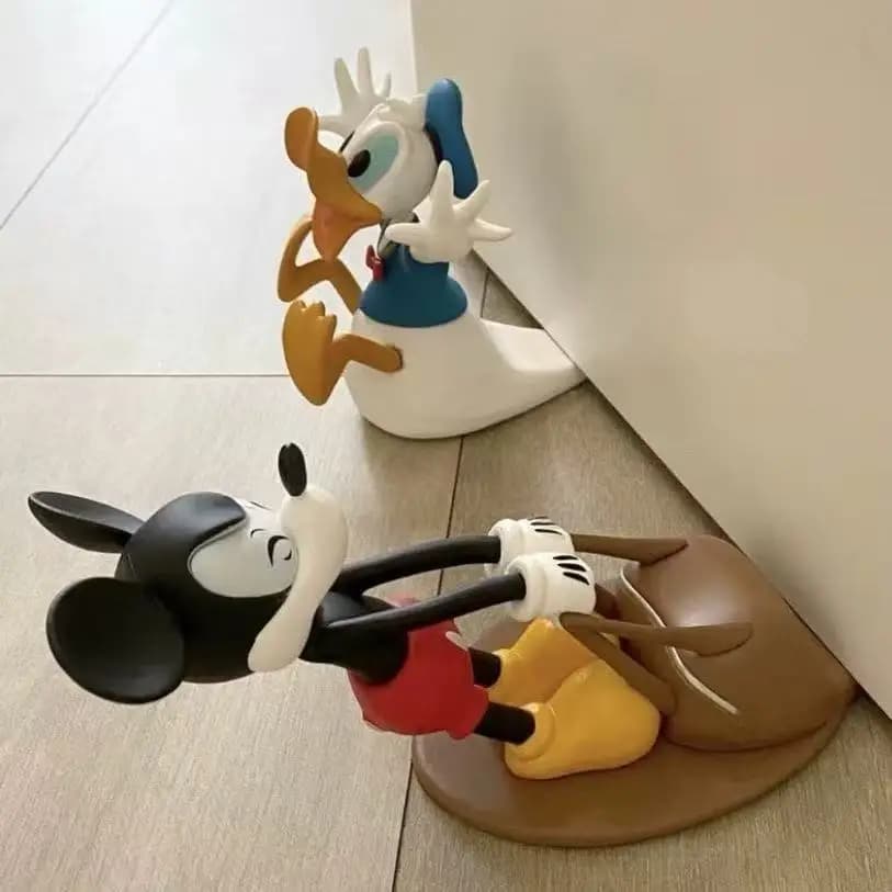 Cartone animato carino Topolino, Paperino, legnoso antivento fermaporta creativo anti-collisione fermaporta ornamento bambola ornamento