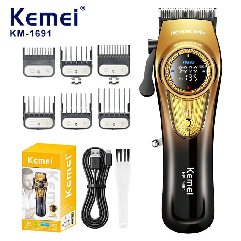 Kemei 1691 Professional Cutting Machines for Barber Rotation Speed Adjustment LED Display Men's Haircut