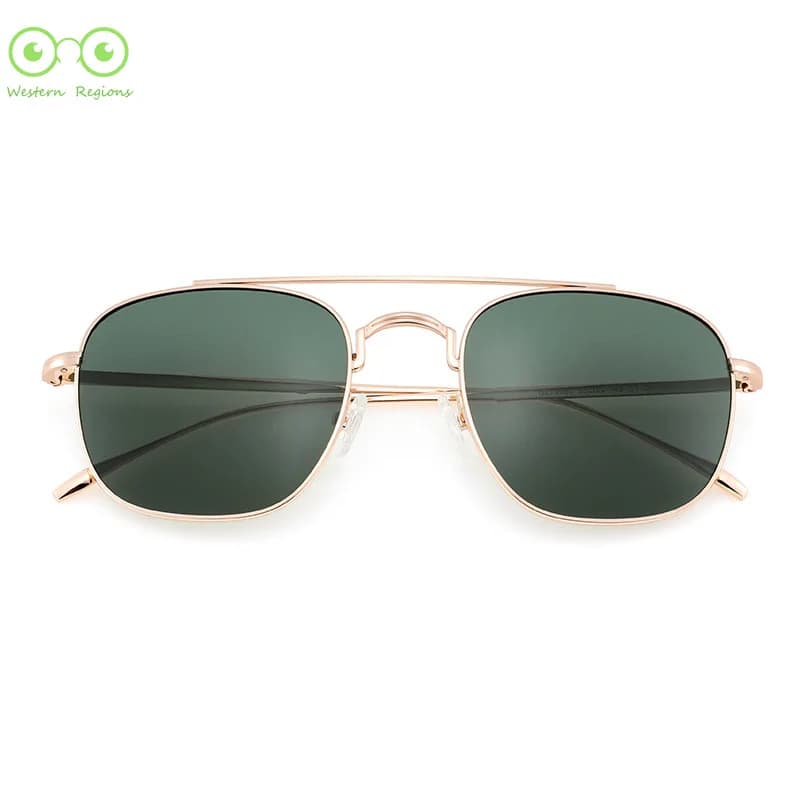 Nuovi occhiali da sole pilota quadrati di tendenza da uomo in metallo personalizzati Occhiali di fascia alta UV400 universali per uomo e donna