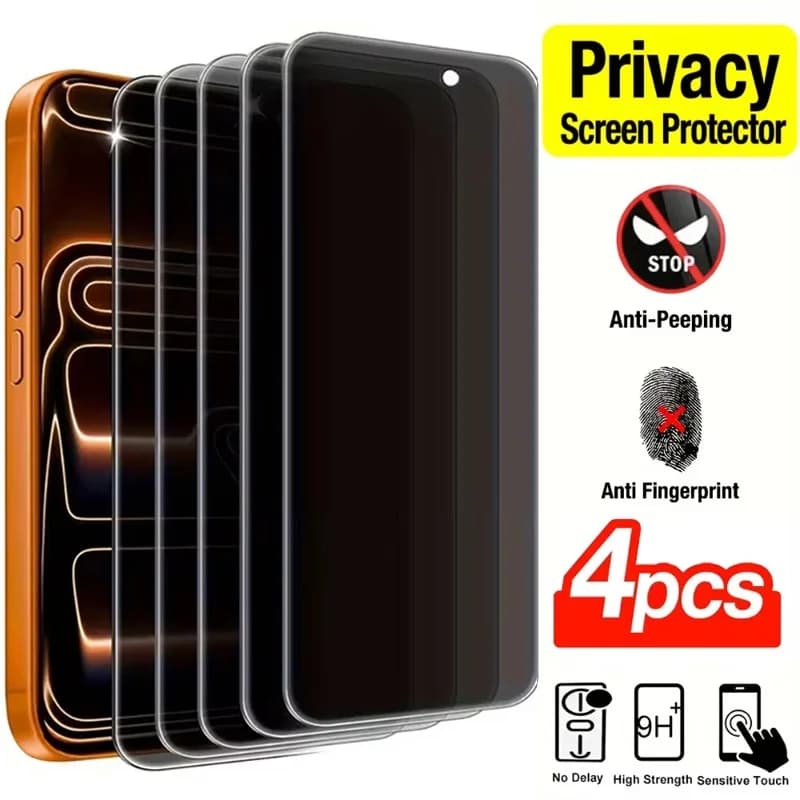 Pellicola Protettiva in Vetro Temperato Privacy Full Cover per iPhone 16 15 17 Pro 14 11 12 13 Pro Max Mini Air 16e 7 8 Plus SE XS X XR
